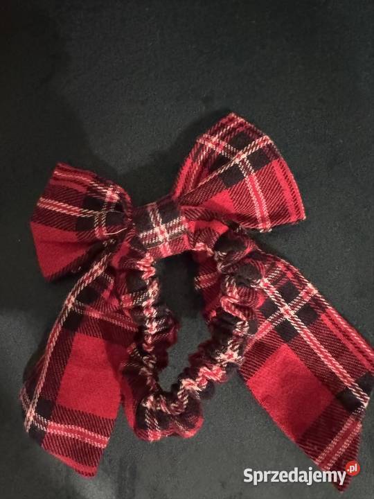 Gumka ozdobna do włosów z kokardką czerwono Częstochowa