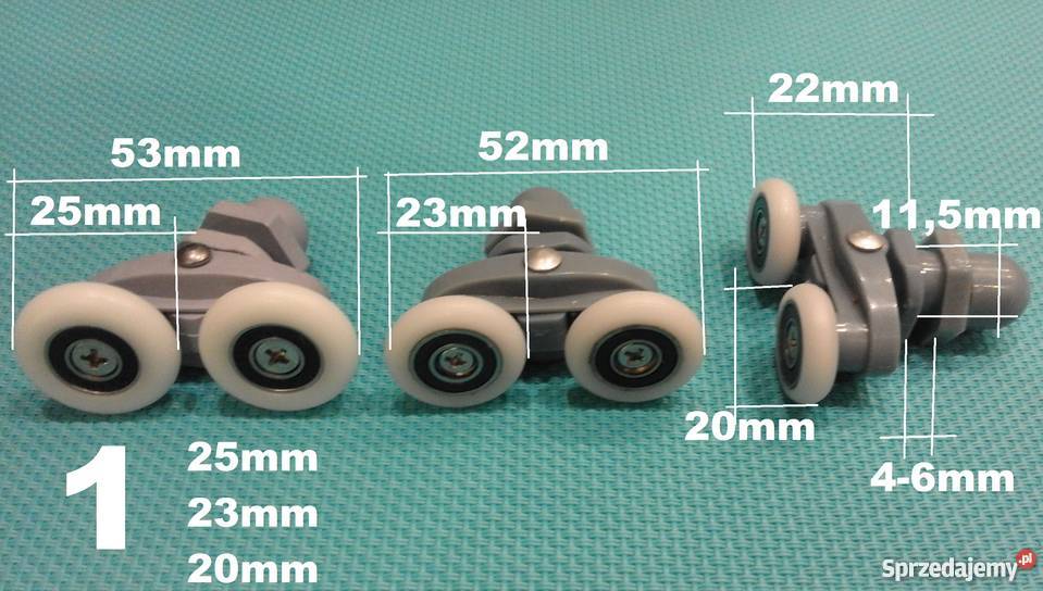 Rolki kółka do kabiny prysznicowej różne modele śląskie