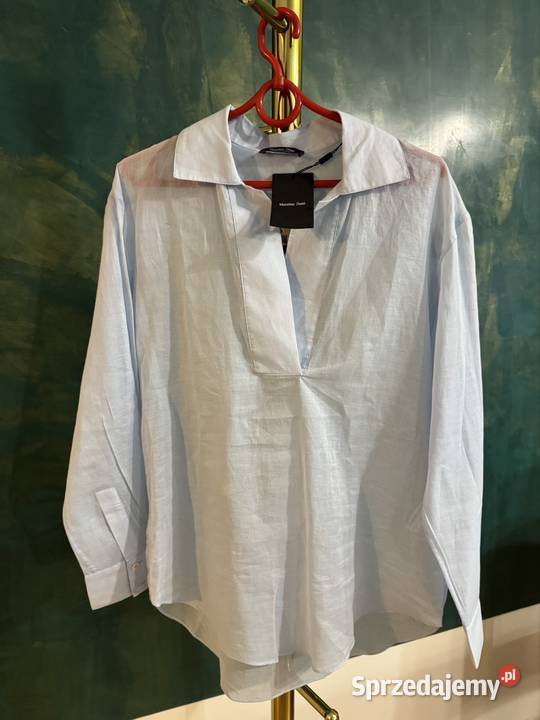 Bluzka damska XS błękitna Massimo Dutti bawełna śląskie