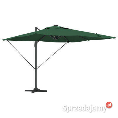 vidaXL Cantilever Roma Parasol z LEDami Zielony