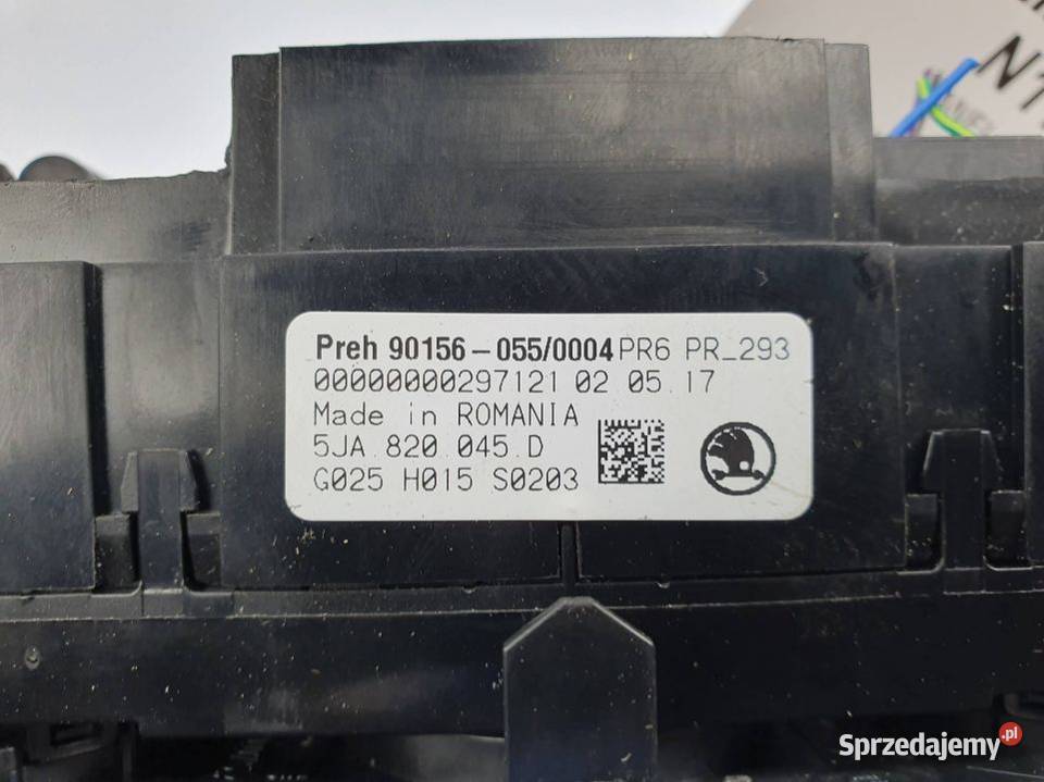 PANEL KLIMATYZACJI SKODA RAPID 5JA820045D Pozostałe kujawsko-pomorskie Lipno sprzedam