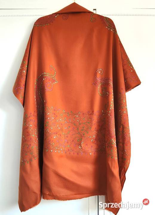 Duży szal orientalny indyjski haftowany haft Szczecin