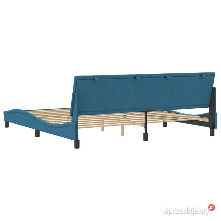 Rama łóżka z zagłówkiem niebieska aksamitna 74cm sprzedam