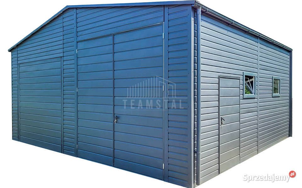 Garaż Blaszany 7x6m Drzwi 4x Okno Rynny TS691 Koszalin