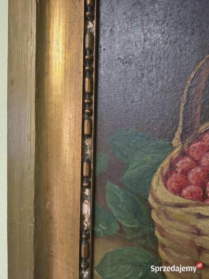 Obraz martwa natura z owocami w ozdobnej ramie