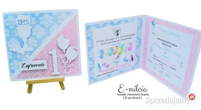 Zaproszenie 2 w 1 z okazji Chrztu Św i 1 urodzin lubuskie Zielona Góra