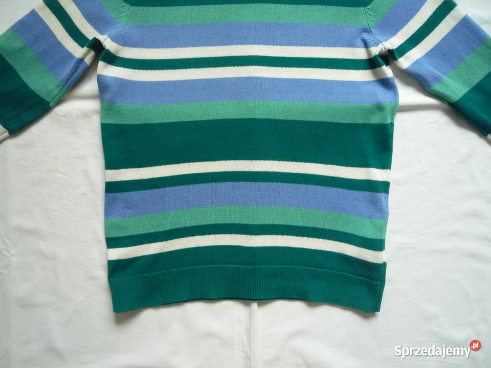 HM 134140 Sweter z pasy niebieskie zielone Nowy chłopiec Szczecin