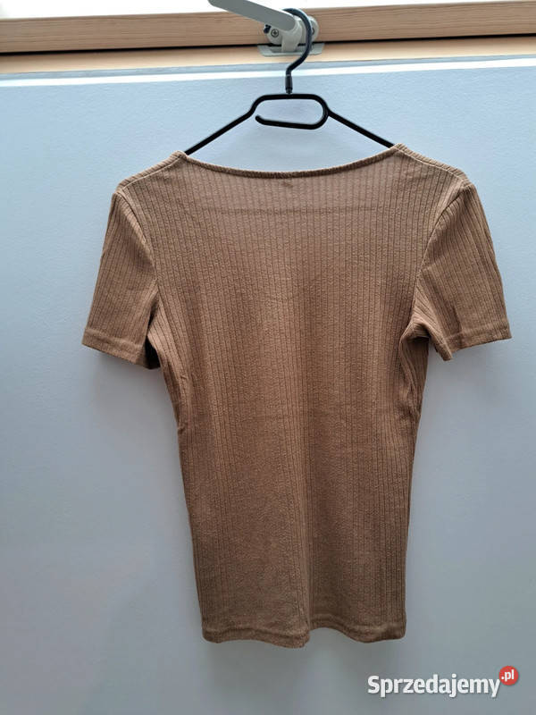 Prążkowany Tshirt karmelowy Sinsay XS sprzedam
