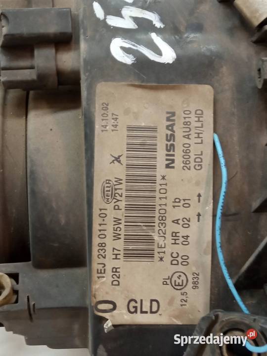 LAMPA PRZÓD LEWA XENON EU P12 1EJ23801101 Nissan sprzedam