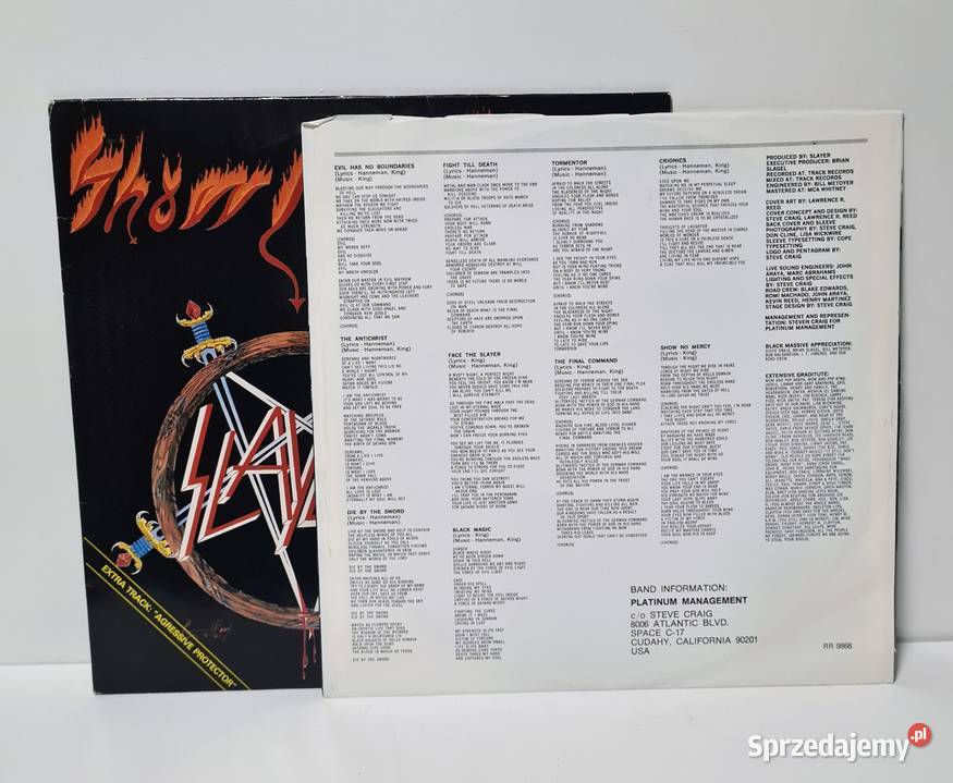 Slayer Show No Mercy LP Roadrunner RR 9868 Koszalin