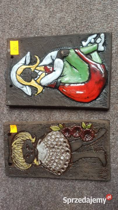 1 Kafel ceramiczny Dziewczynka z kwiatkami Syg Gdańsk