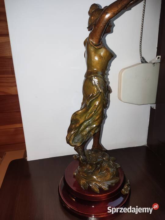 Figuralna sygnowana emaliowana lampa naftowa n5 Kraków