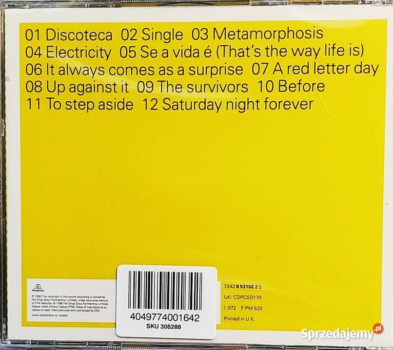 Unikalny Album CD PET SHOP BOYS Album CD mazowieckie Warszawa