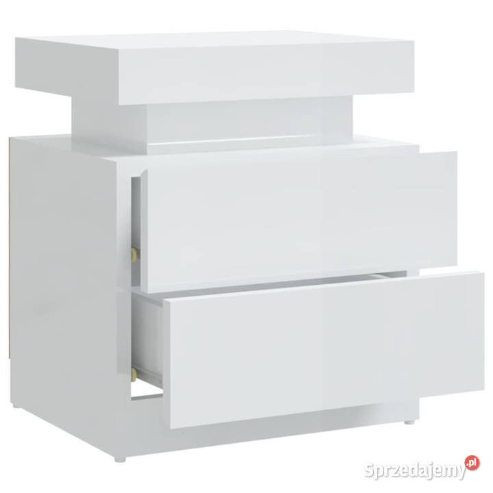 Szafka nocna biała wysoki połysk 45x35x52