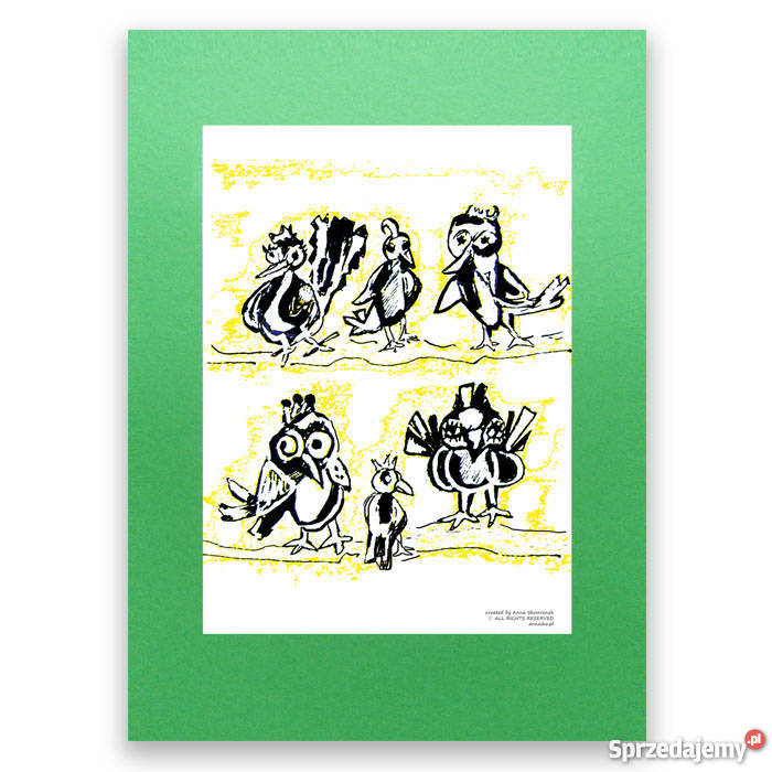 Fajny plakat do pokojuplakat z ptaszkamiplakat z odcienie zieleni Katowice