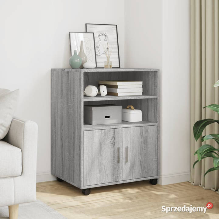 Szafka na kółkach szary dąb sonoma 60x48x81 mazowieckie Warszawa