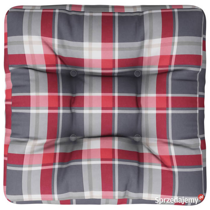 Poduszka na paletę czerwona krata 58x58x10