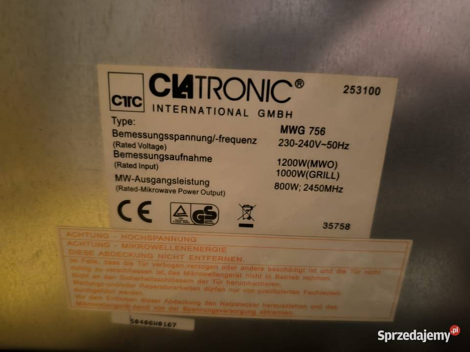 Mikrofalówka Clatronic Braciejowa
