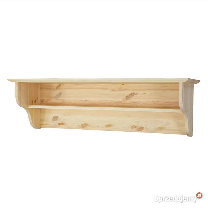 Wieszak ścienny z półką drewnianą do przedpokoju