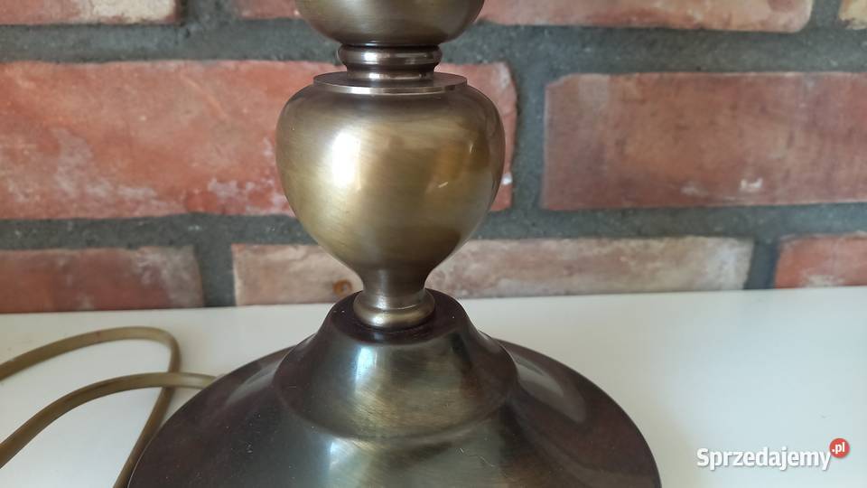 Lampka metalowa Stołowa Gabinetowa Nocna Szklany Gawroniec