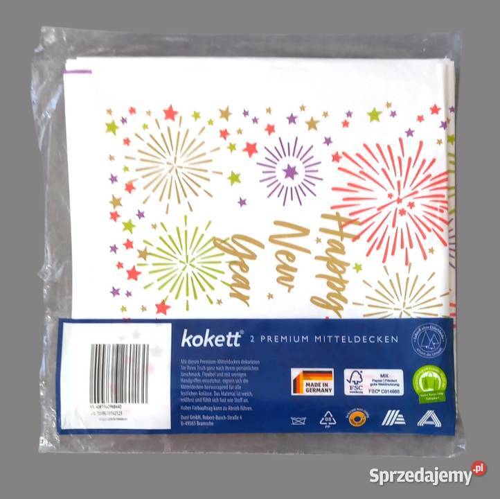 Zestaw 2 serwetek świąteczne nowy na białym tle biały