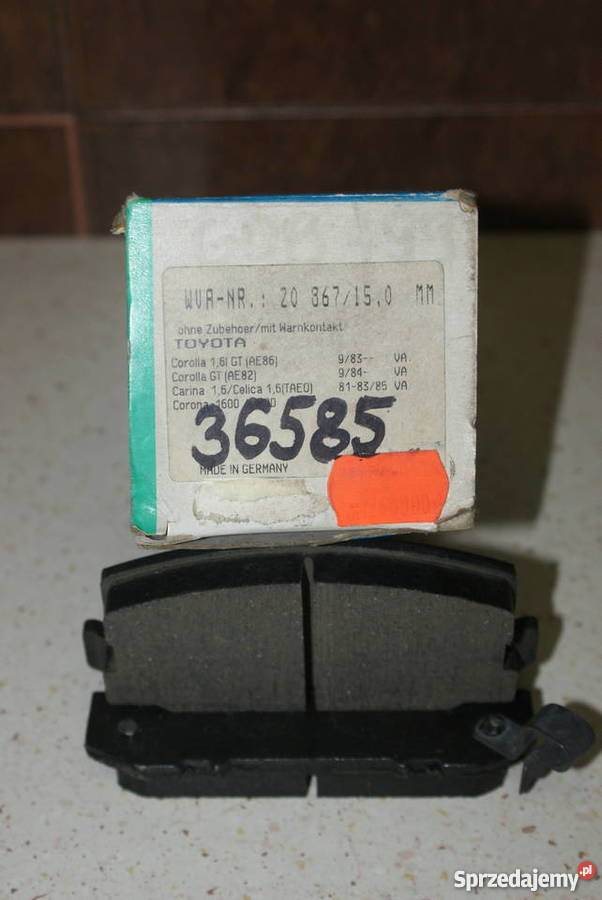 36585 ABS KLOCKI HAMULC TOYOTA COROLLA 8387 16GT Białobrzegi