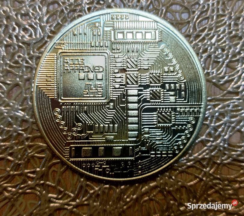 Bitcoin moneta pamiątkowa pozłacana Wołomin