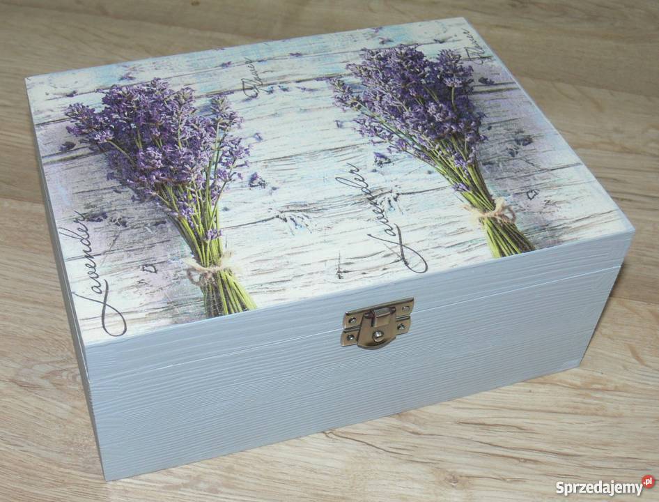 Drewniana herbaciarka XXL decoupage orchidea Warszawa