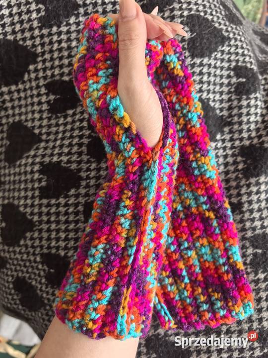 Mitenki rękawiczki bez palców handmade damskie Wrocław