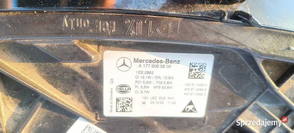 Lampa Przod Full Led Multibeam Mercedes W177 dolnośląskie sprzedam