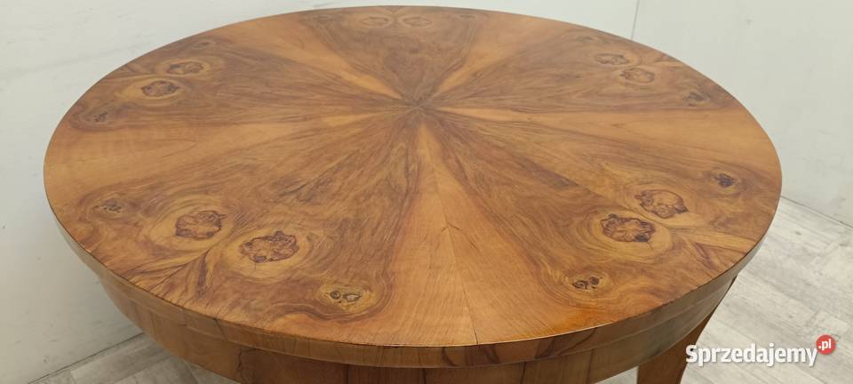 stary okrągły stół art deco orzech lata 60te Radomsko
