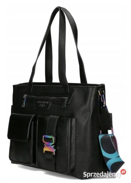 Torebka damska Ego duża czarna z kieszeniami Września sprzedam