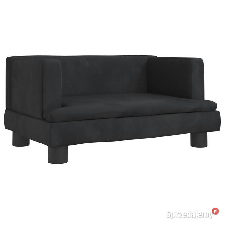 Sofa dzieci czarna 60x40x30 aksamit WM3196321 Warszawa sprzedam