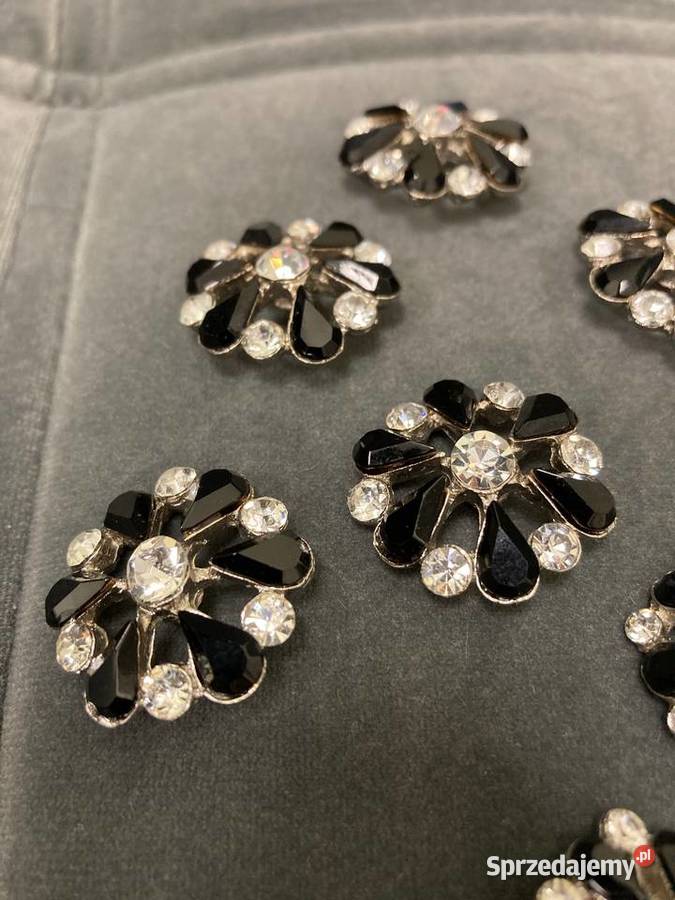 Nowe duże kryształowe guziki Swarovski kwiaty Nisko