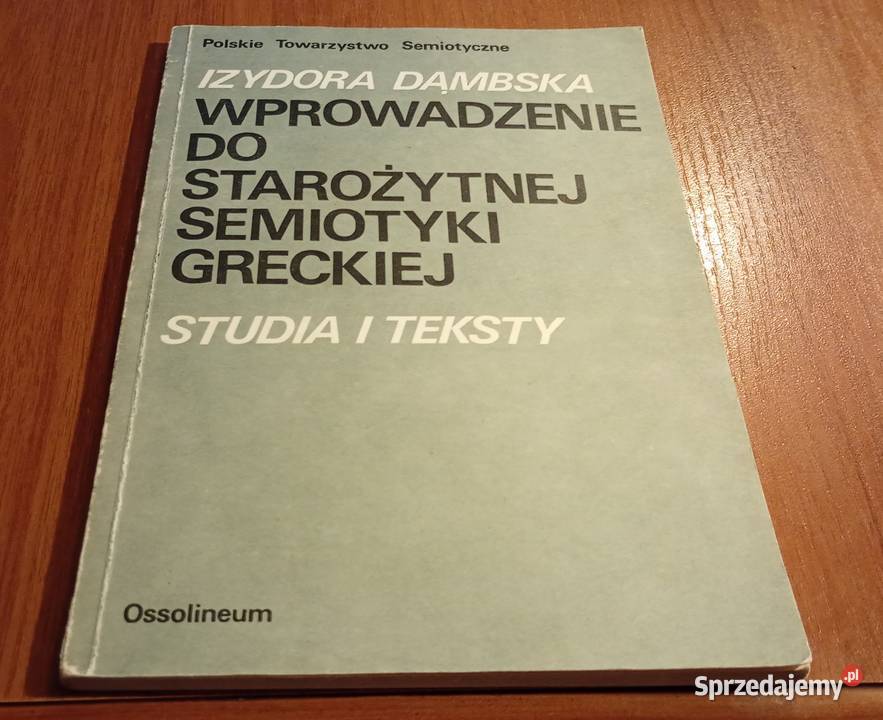 Wprowadzenie do starożytnej semiotyki greckiej Gdańsk sprzedam