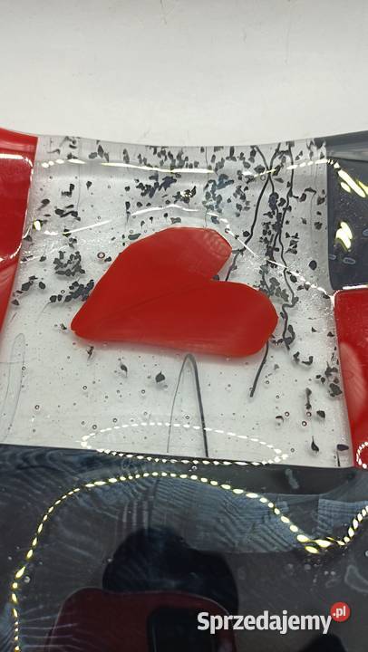 Talerz szklany do serwowania szkło artystyczne Zamość