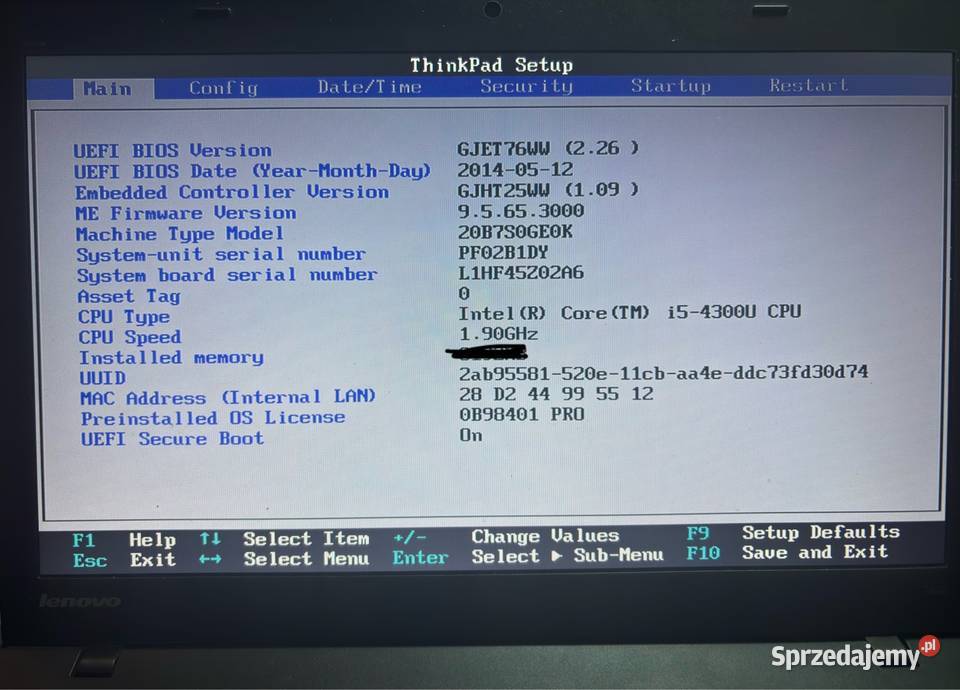Lenovo ThinkPad T440 uszkodzony do naprawy na matowa IBM/Lenovo sprzedam