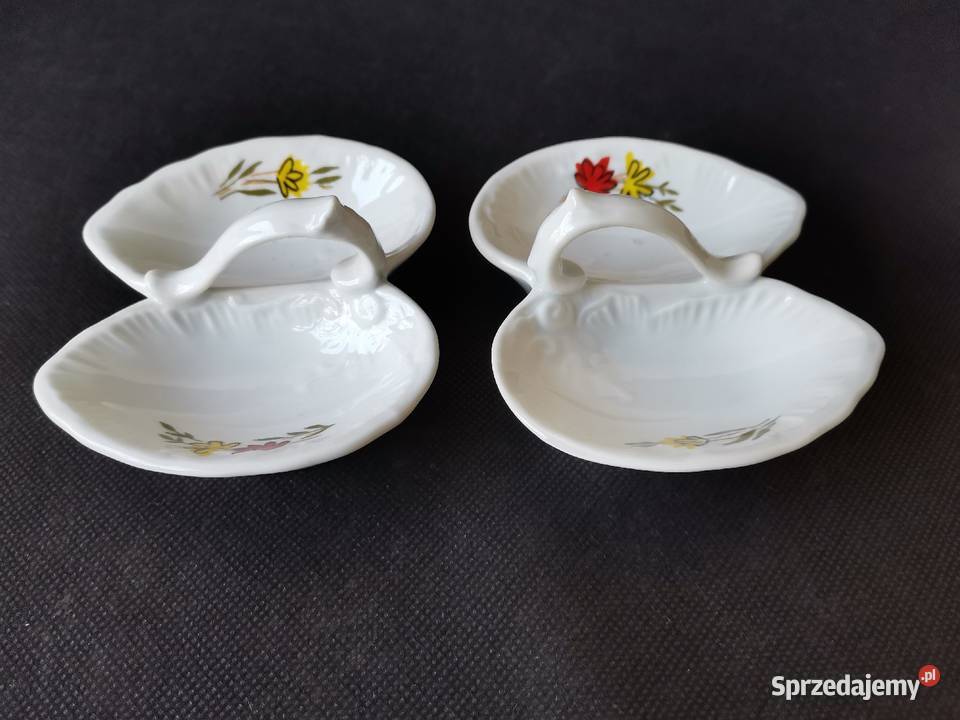 Stary przyprawnik dwojak 2 sztuki porcelana śląskie Katowice