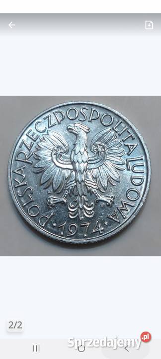 5 Rybak PRL z1974 roku Numizmatyka Antyki, Sztuka, Kolekcje