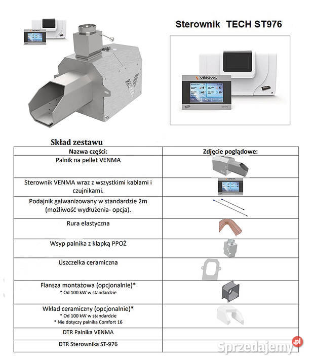 Palnik Pellet VENMA Comfort 16 kW SAMOCZYSZCZĄCY Piece i kominki śląskie Koszęcin