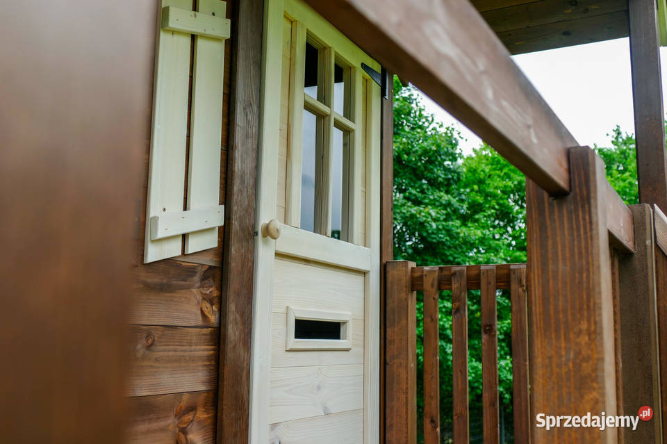 Duży domek ogrodowy dzieci z huśtawką Premium