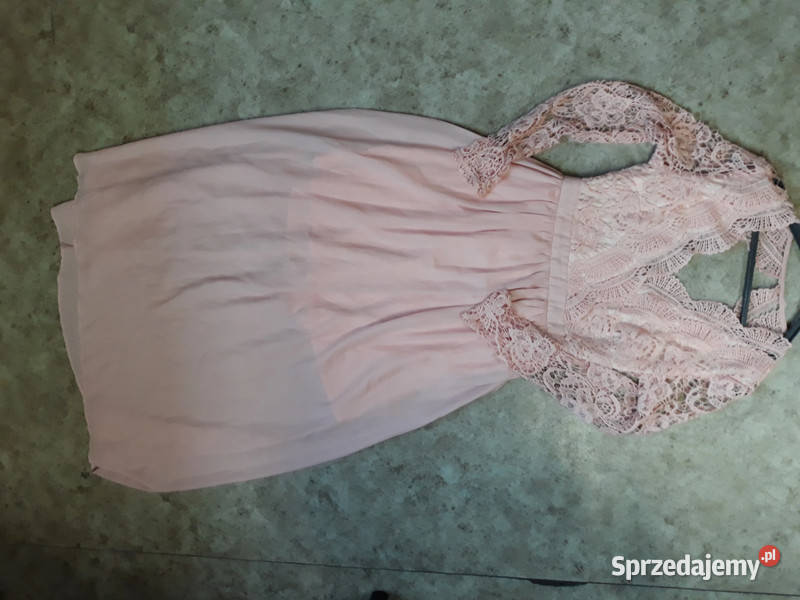 Sukienka długa jasnoróżowa szyfonowa wieczorowa różowy Sosnowiec sprzedam