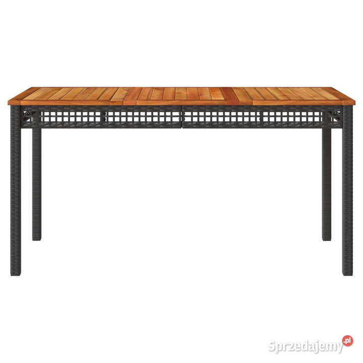 Stół ogrodowy czarny 140x80x75 polirattan i Warszawa