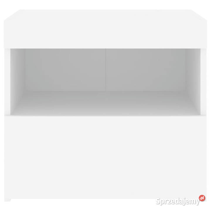 Szafka nocna z oświetleniem LED biała 50x40x45