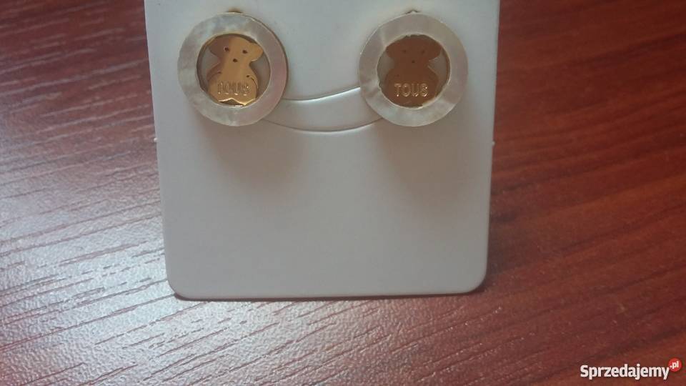 kolczyki misie Tousa pozłacanhe masa perłowa Wrocław