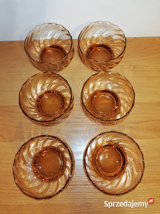 Szkło PRL komplet 6 pucharków Porcelana i szkło mazowieckie