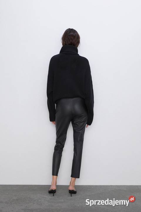 40 ZARA Skórzane spodnie legginsy rurki z