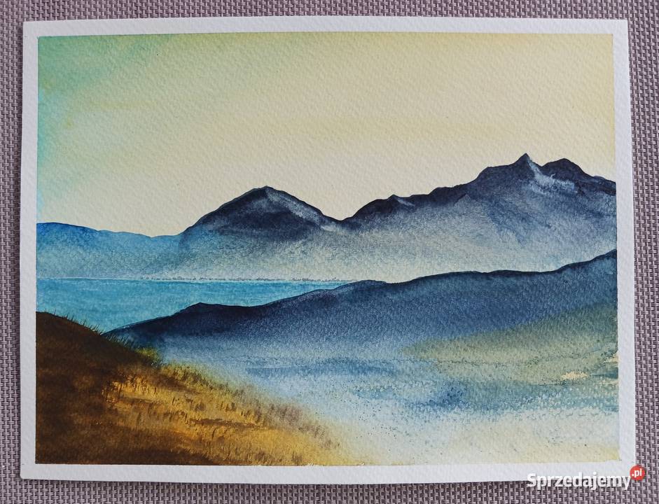 Akwarela Akwarelka Obraz Górskie Szczyty 18 x 24 sprzedam