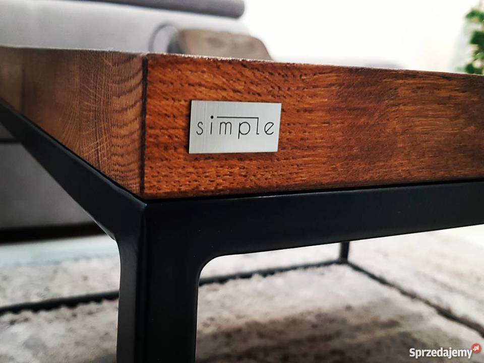 Stolik kawowy industrialny loft dąb nowoczesny Grzybno