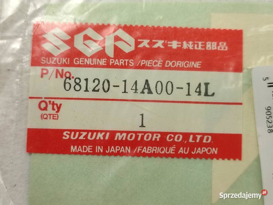 NAKLEJKA SUZUKI NA BAK SUZUKI DR600R 19861988